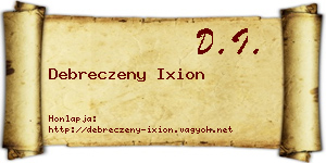 Debreczeny Ixion névjegykártya